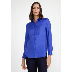 CANADIENNE - Blusa Mujer Cea Lino Azulino
