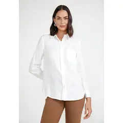 CANADIENNE - Blusa Mujer Cea Lino Blanca