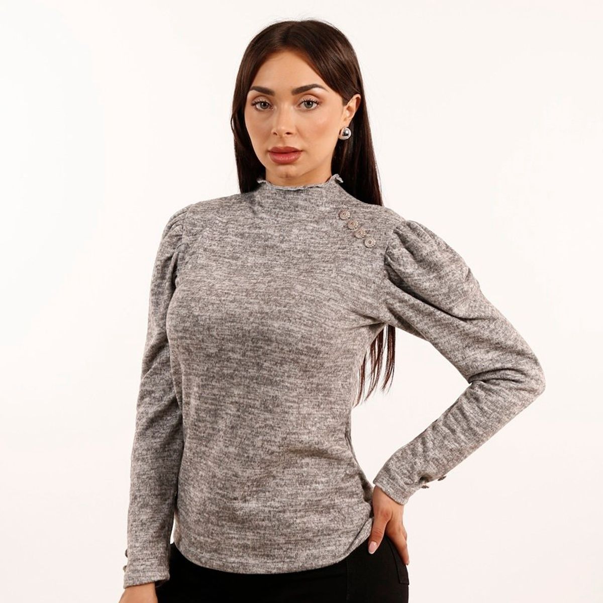 TENTATION - Polera Lanilla Rule Gris Tentation