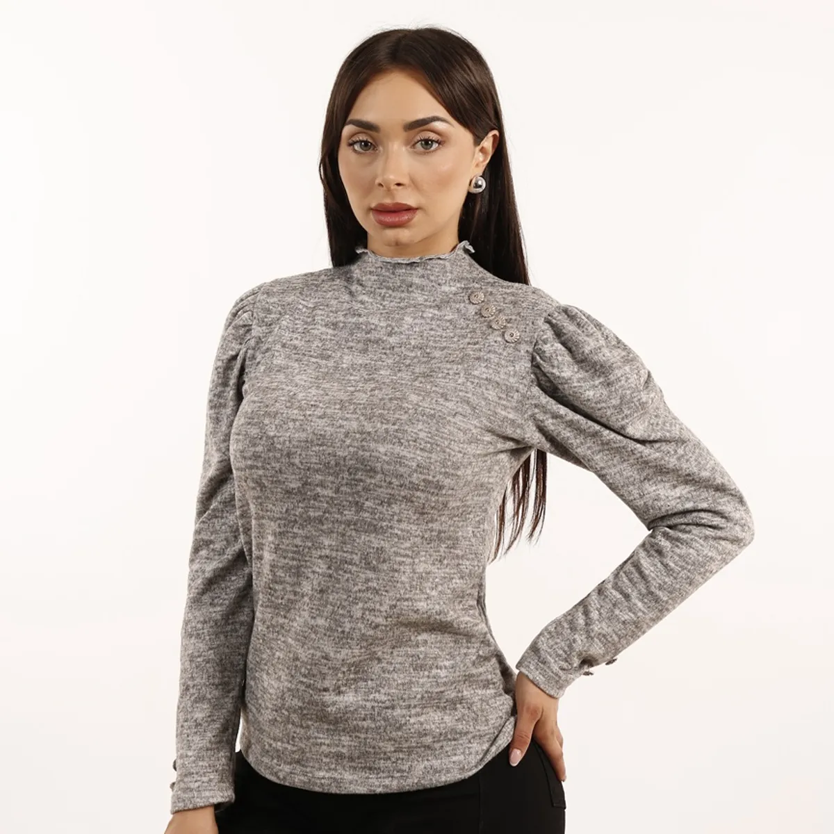 TENTATION - Polera Lanilla Rule Gris Tentation