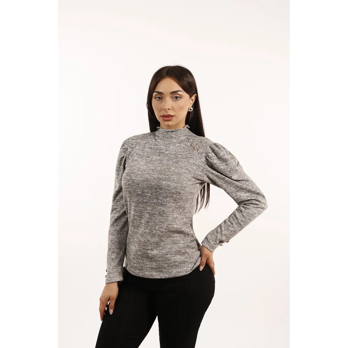 TENTATION - Polera Lanilla Rule Gris Tentation
