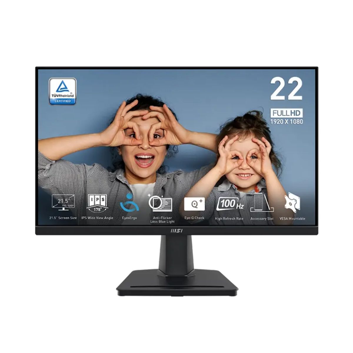 MSI - Monitor MSI Pro MP225, 22″ Full HD, IPS, 100 Hz, VGA/HDMI