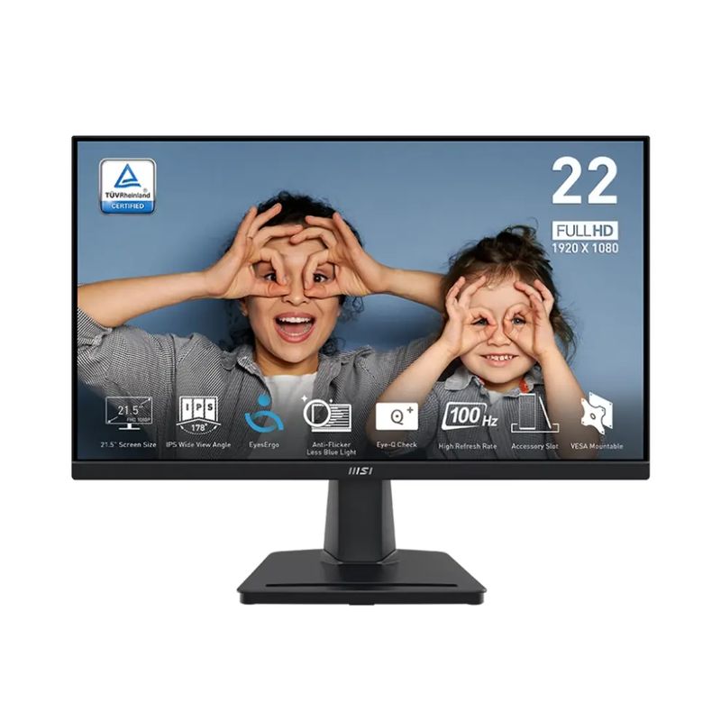 MSI - Monitor MSI Pro MP225, 22″ Full HD, IPS, 100 Hz, VGA/HDMI