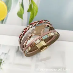 TIOZONEY - Pulsera de cuero para mujeres