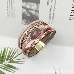 TIOZONEY - Pulsera de cuero para mujeres