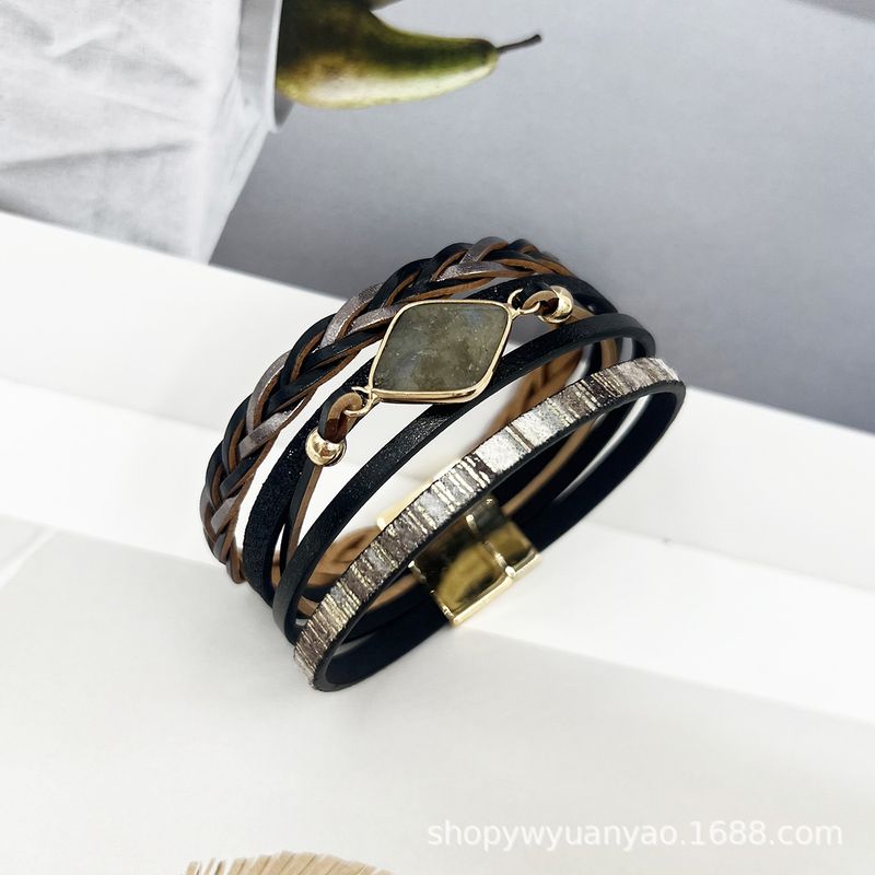 TIOZONEY - Pulsera de cuero para mujeres