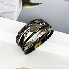 TIOZONEY - Pulsera de cuero para mujeres