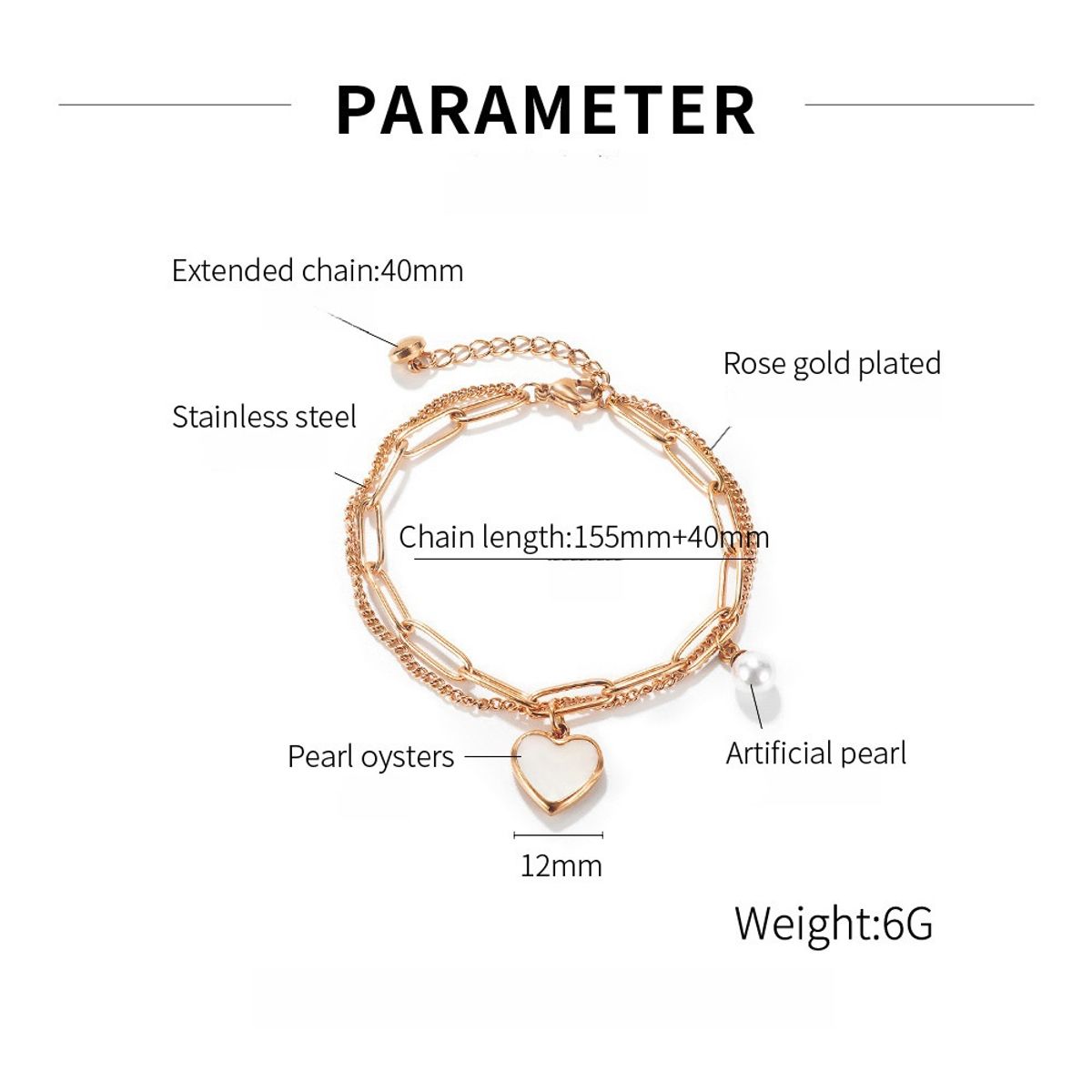 TIOZONEY - Pulsera de corazón de para mujer