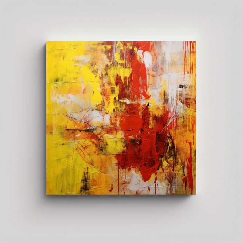 GENERICO - Cuadro Abstracto Canva Venta Intenso Predominan 90x90 Cm