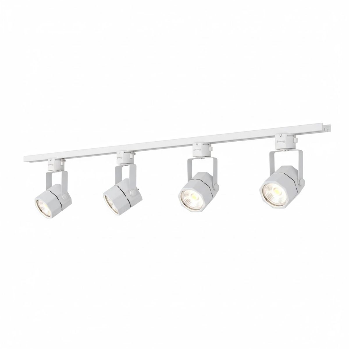 MEGABRIGHT - Lámpara 4 Focos Blancos Hexagonal Luz Neutra con Riel de 1 Metro