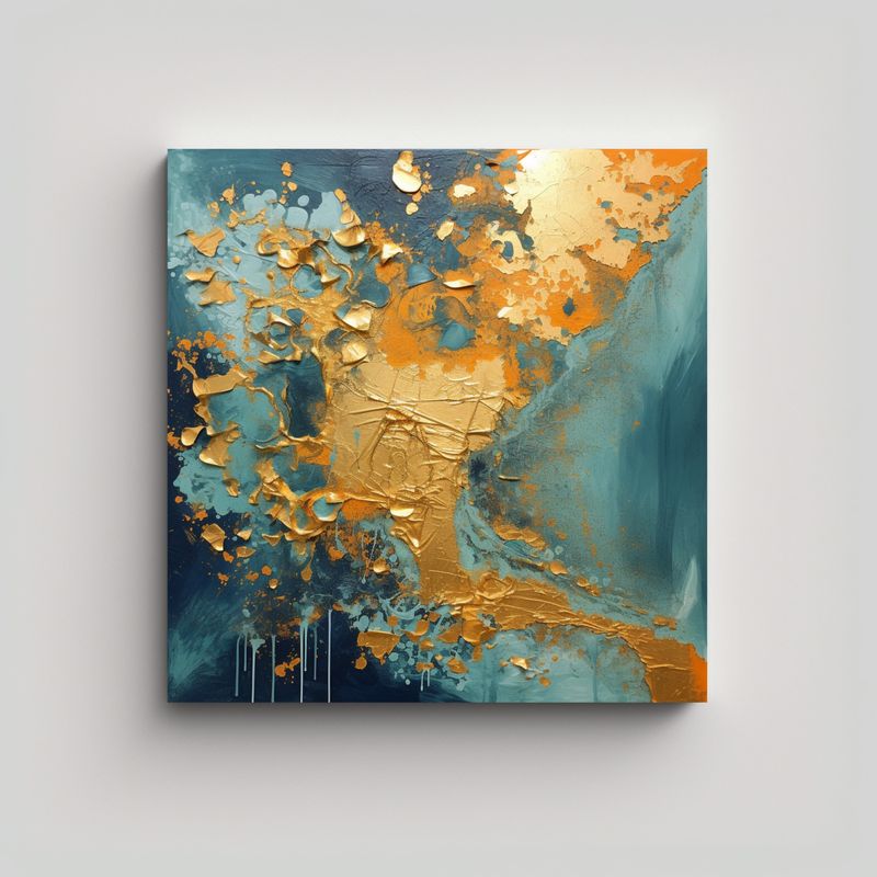 GENERICO - Cuadros Modernos En Lienzo Mapa Abstracto De 60x60 Cm
