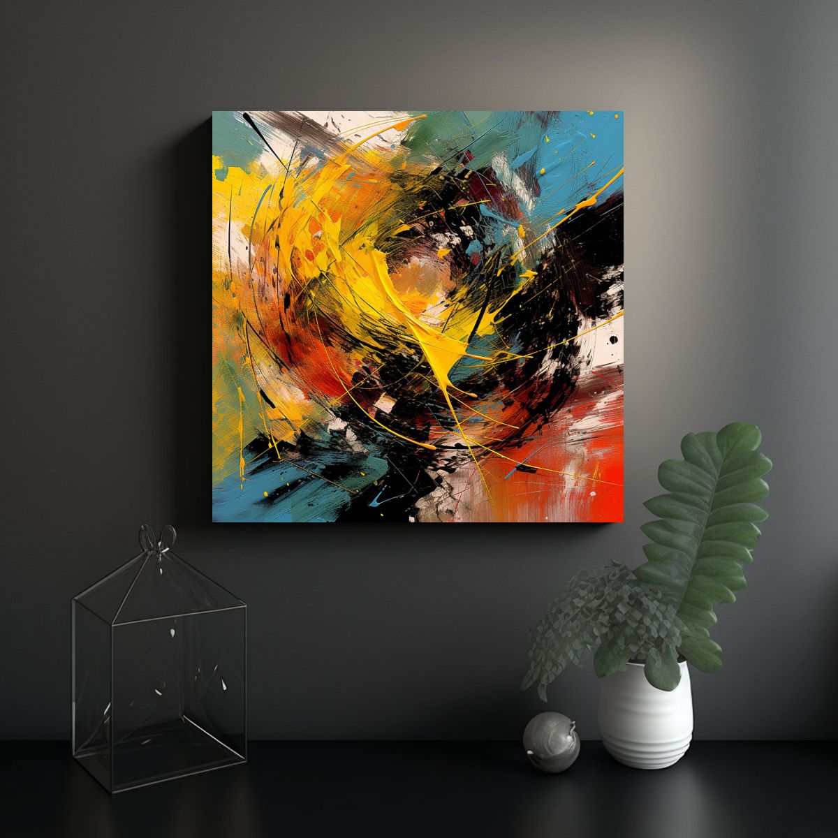 GENERICO - Cuadro Surrealista Conceptual Civilización Y 50x50 Cm