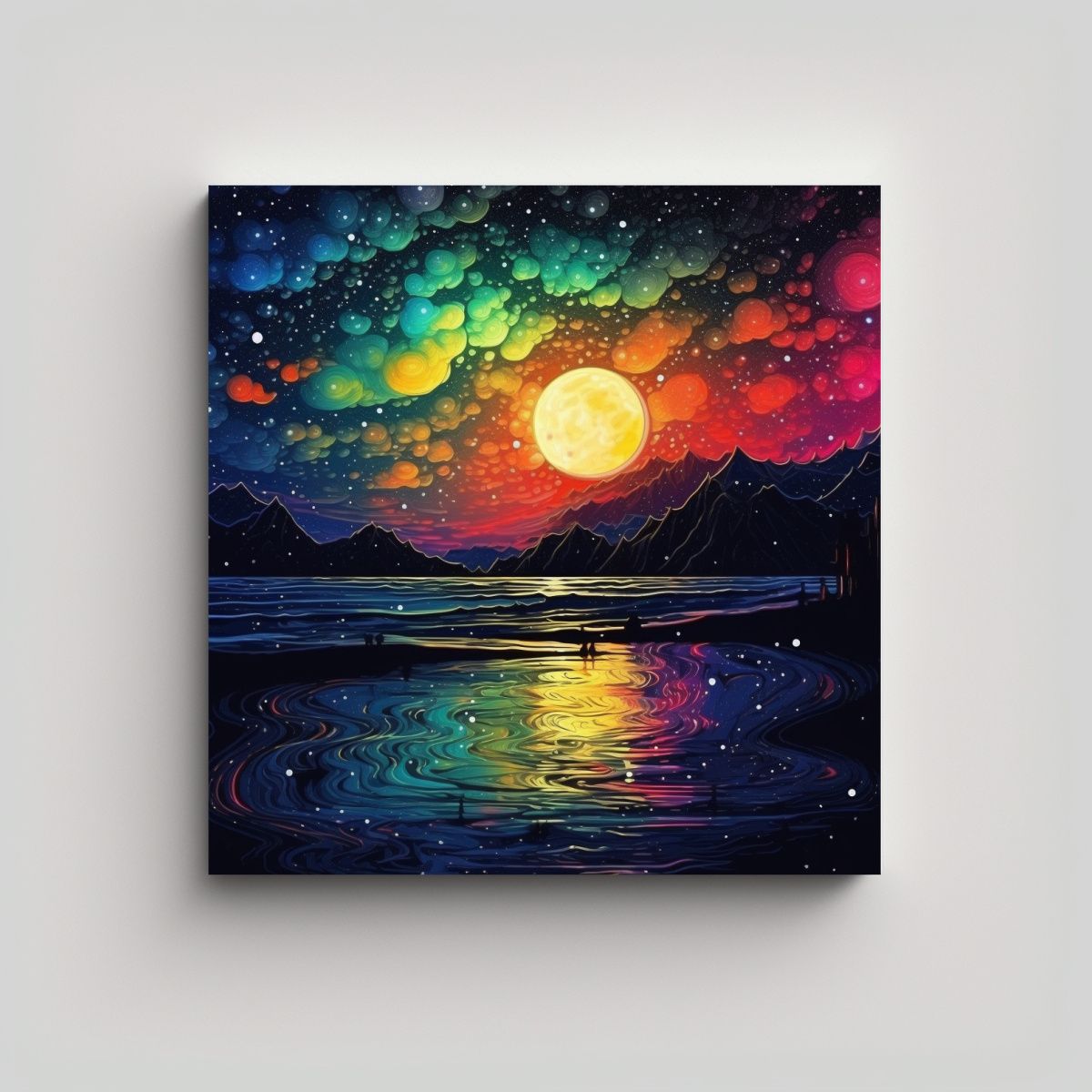 GENERICO - Cuadro Composición Mar Con Colores Arcoíris 60x60 Cm