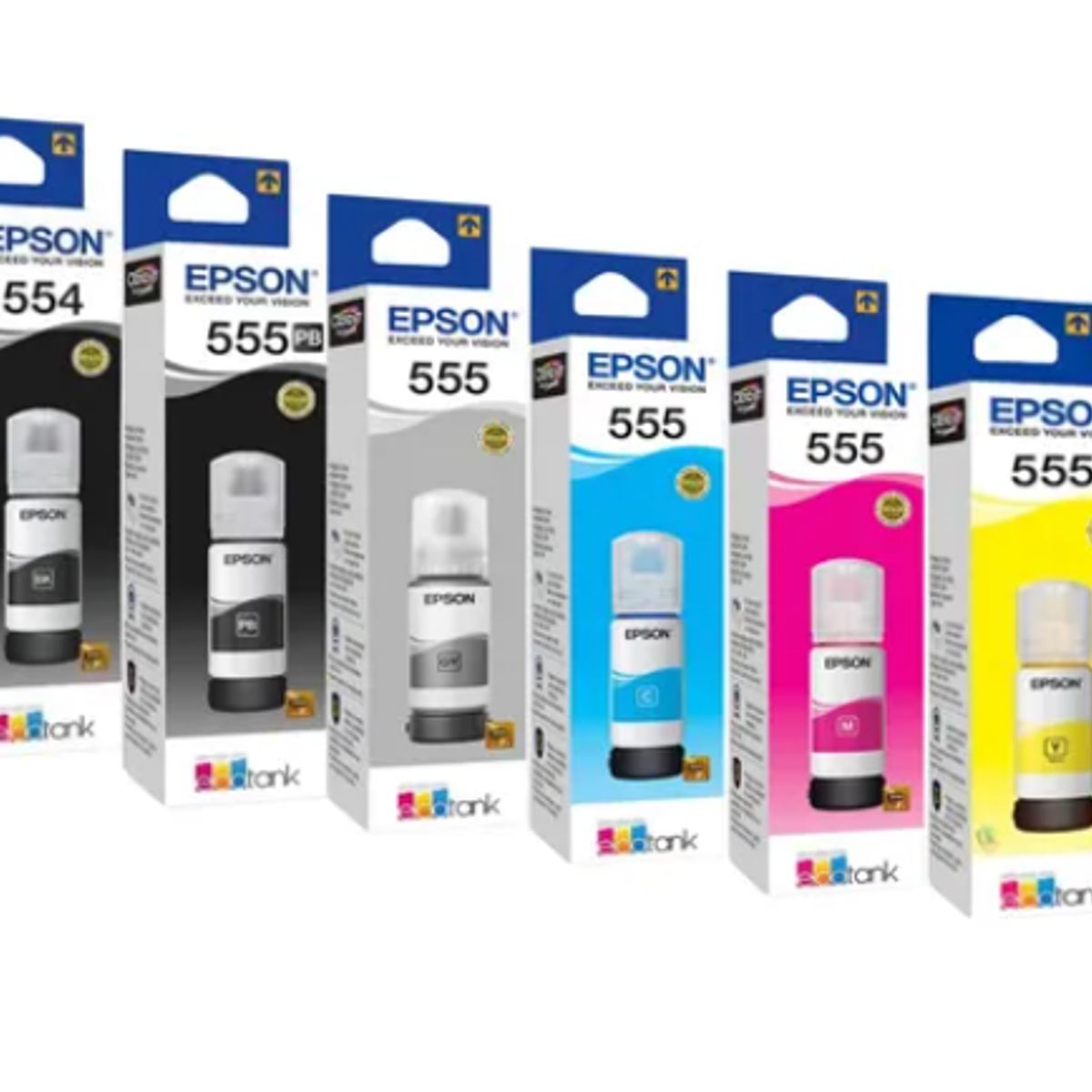 EPSON - PACK 6 TINTAS EPSON ORIGINAL  T555 T554 PARA L8160 L8180