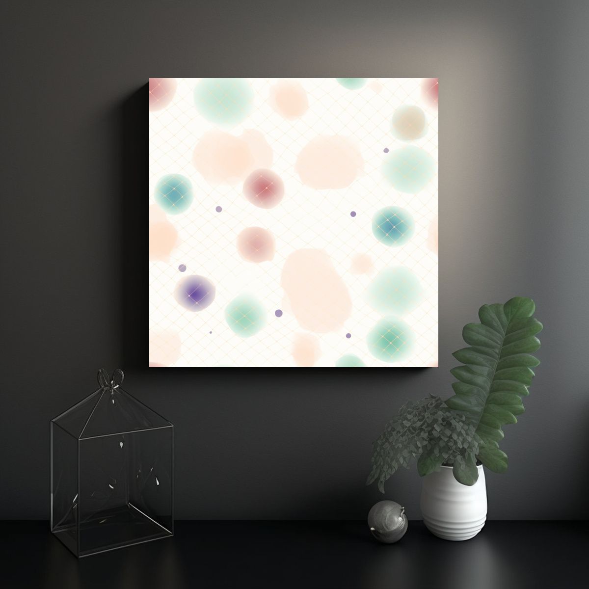 GENERICO - Pinturas Decorativas Con Fondo Tenue De Luz Difusa 50x50 Cm