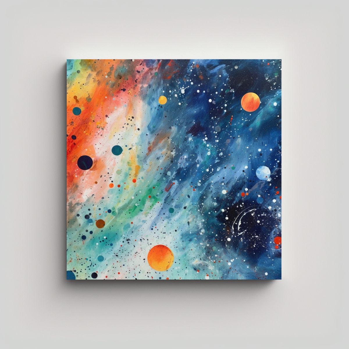 GENERICO - Pintura Abstracta De Espacio Y Estrellas Con 50x50 Cm
