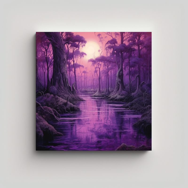 GENERICO - Lienzo Moderno Único Fuego Púrpura Profundo 70x70 Cm