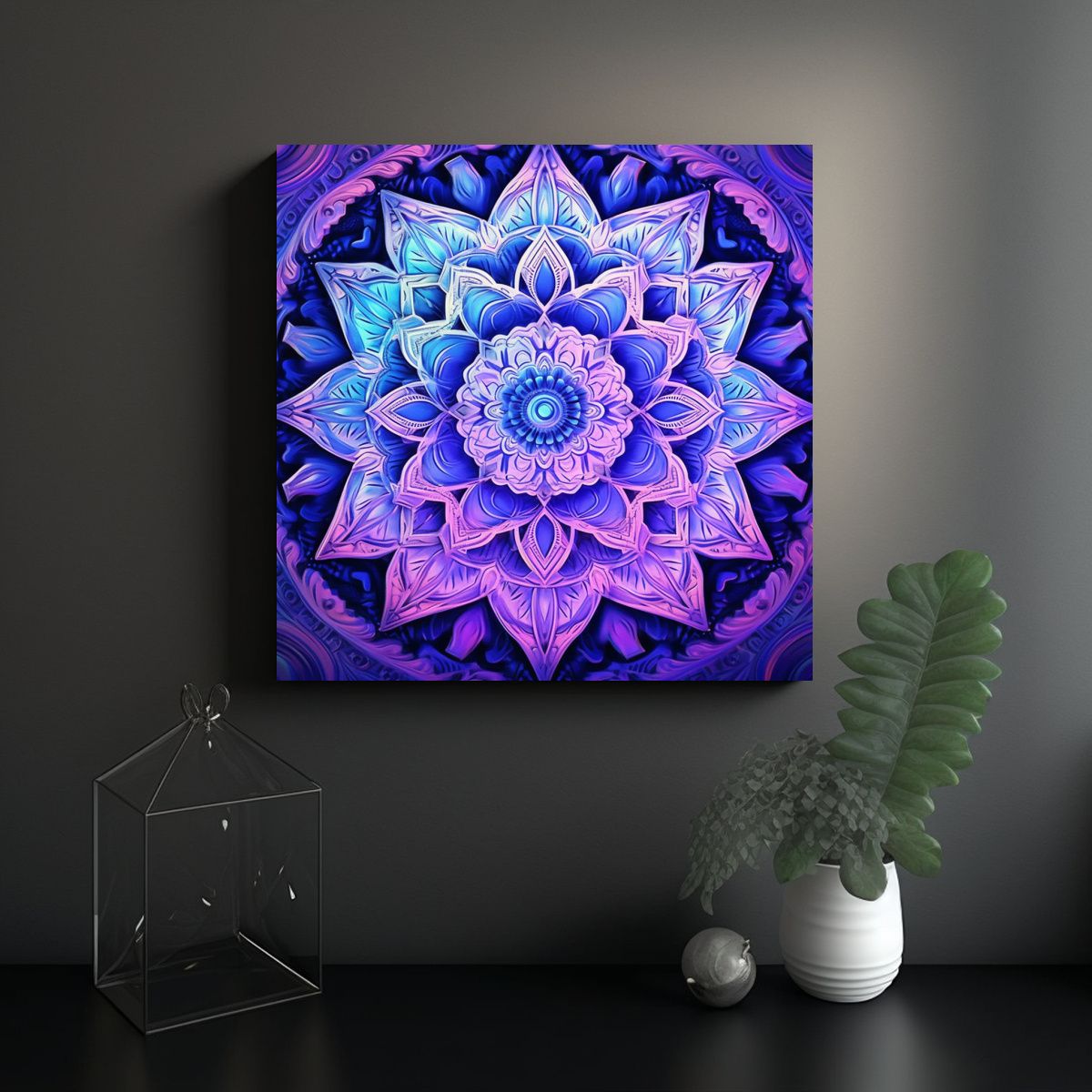 GENERICO - Pintura En Lienzo Estilo Mandala Indio Con 80x80 Cm