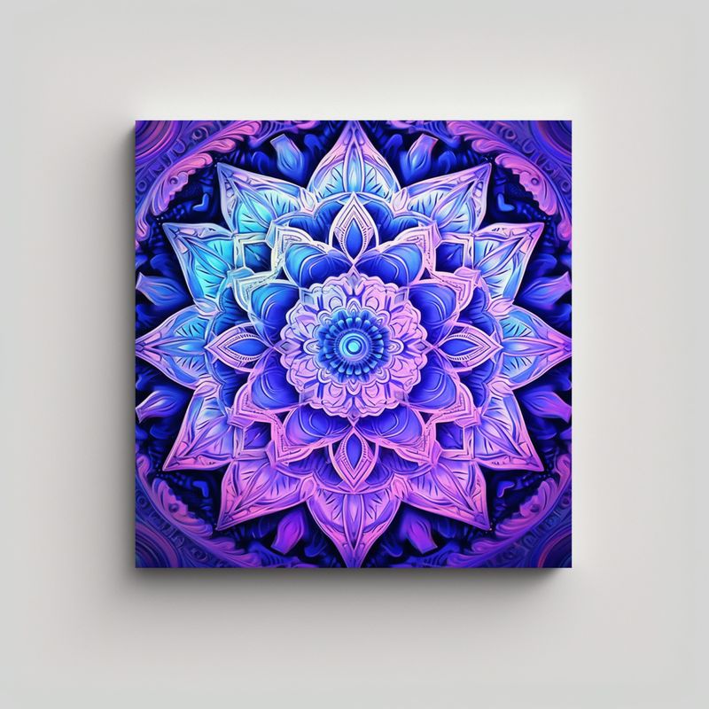GENERICO - Pintura En Lienzo Estilo Mandala Indio Con 60x60 Cm