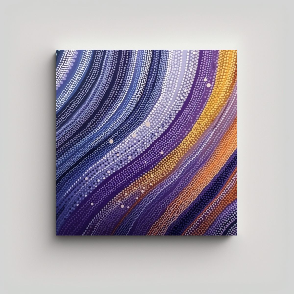 GENERICO - Pinturas Decorativas Con Rayas Y Puntos En Tonos 70x70 Cm