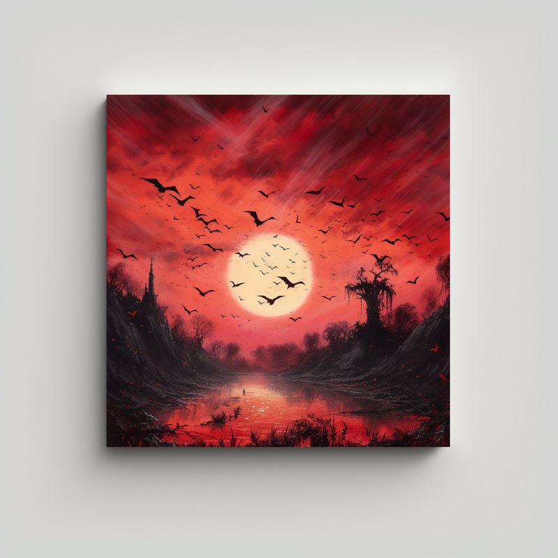 GENERICO - Pinturas Decorativas De Lienzo Rojo Con 50x50 Cm