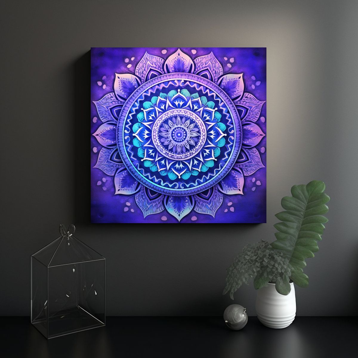 GENERICO - Pinturas Decorativas En Bastidor Estilo Mandala 90x90 Cm
