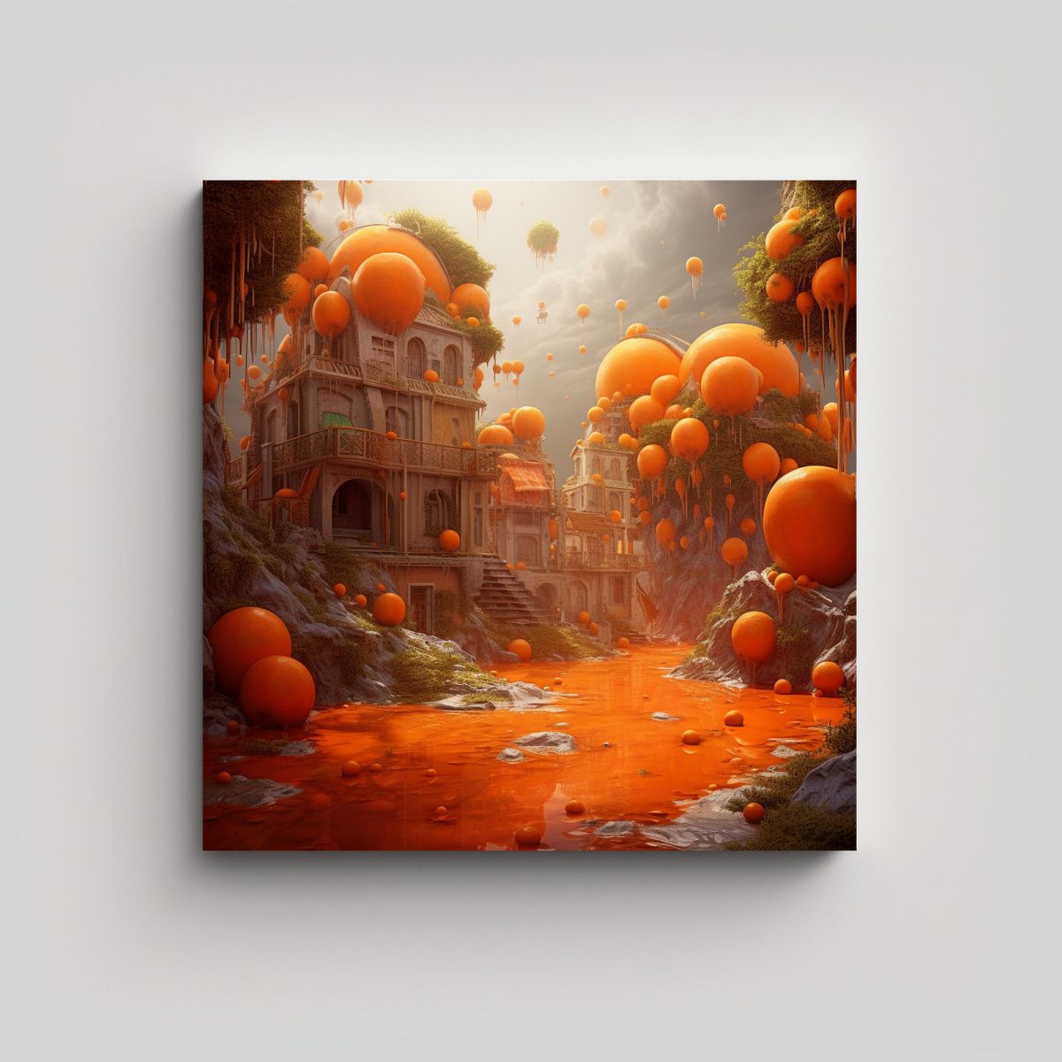 GENERICO - Cuadro Decorativo De Escena Cuadrada Con Tono 60x60 Cm