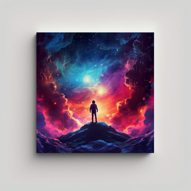 GENERICO - Cuadro Creativo Protagonismo Galaxia Estilo Tyler 70x70 Cm