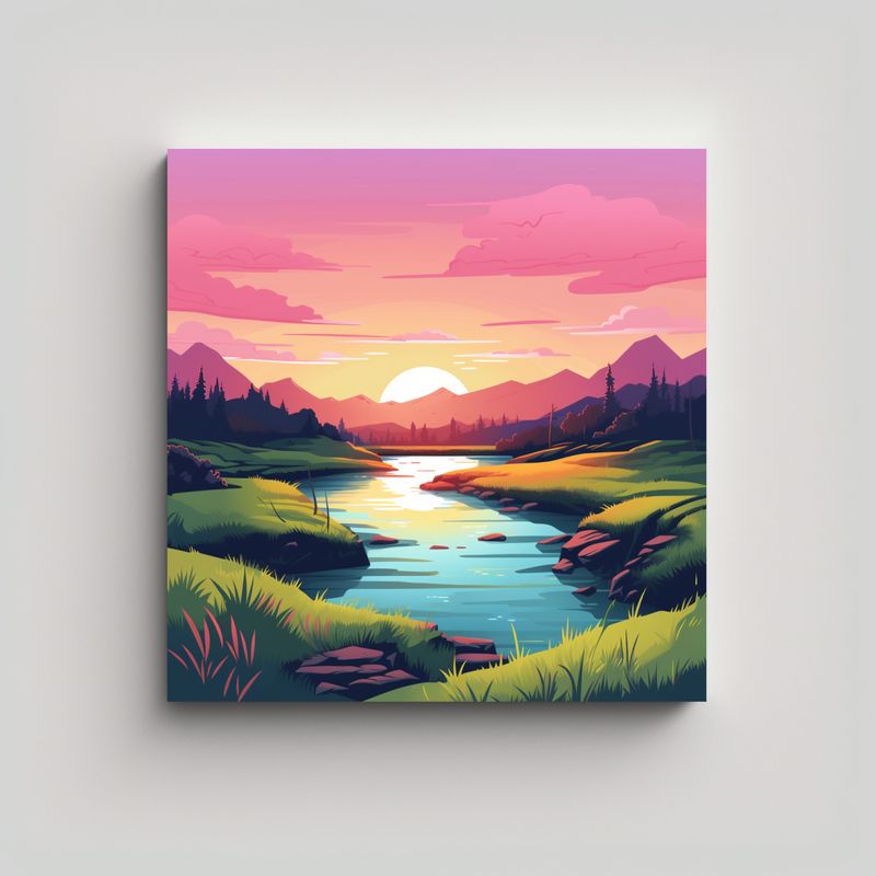 GENERICO - Cuadro De Paisaje Diurno Con Impacto Visual 50x50 Cm