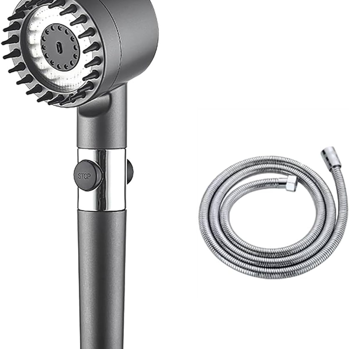 MOVI - Cabezal De Ducha Alta Presion 4 En 1 con manguera