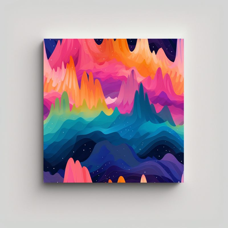 GENERICO - Cuadro Calidos Inspirado En Aurora Boreal Con 80x80 Cm