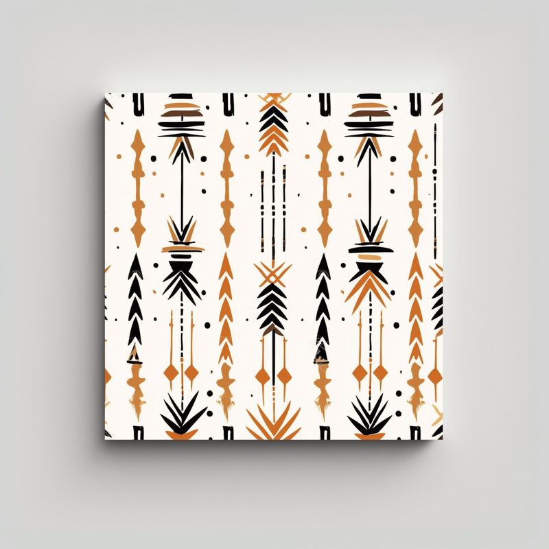 GENERICO - Pinturas Decorativas Estilo Boho Tribal En Lienzo 80x80 Cm