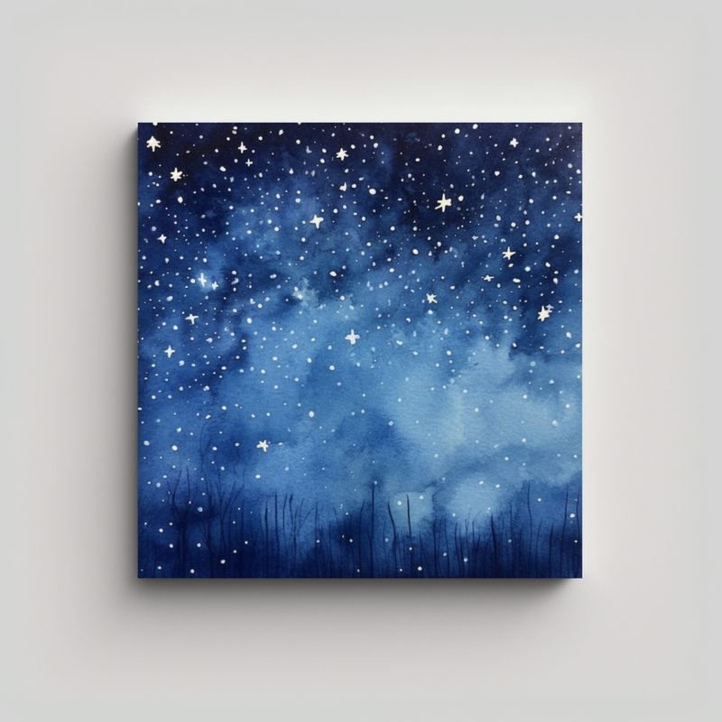 GENERICO - Pintura Abstracta De Visión Nocturna En El Cielo 90x90 Cm