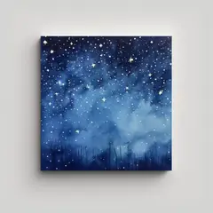 GENERICO - Pintura Abstracta De Visión Nocturna En El Cielo 70x70 Cm