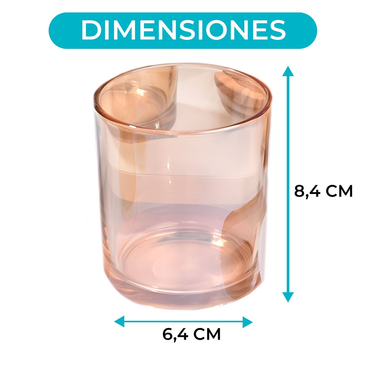 GENERICO - Set 4 Frascos Portavelas Vidrio Tornasolado Naranja 200ml