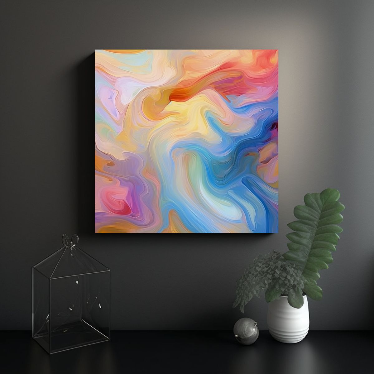 GENERICO - Pintura Abstracta En óleo De Alta Calidad 80x80 Cm