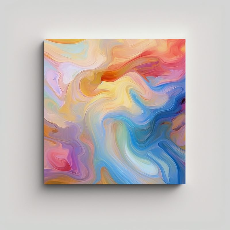 GENERICO - Pintura Abstracta En óleo De Alta Calidad 50x50 Cm