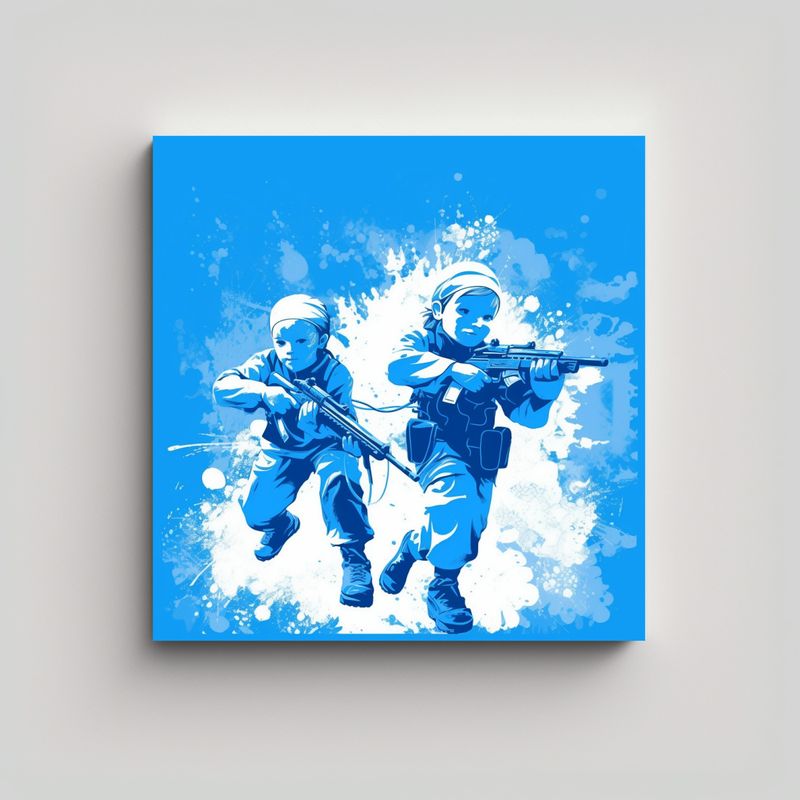 GENERICO - Cuadro Infantil Estilo Minimalista Con Niños 70x70 Cm