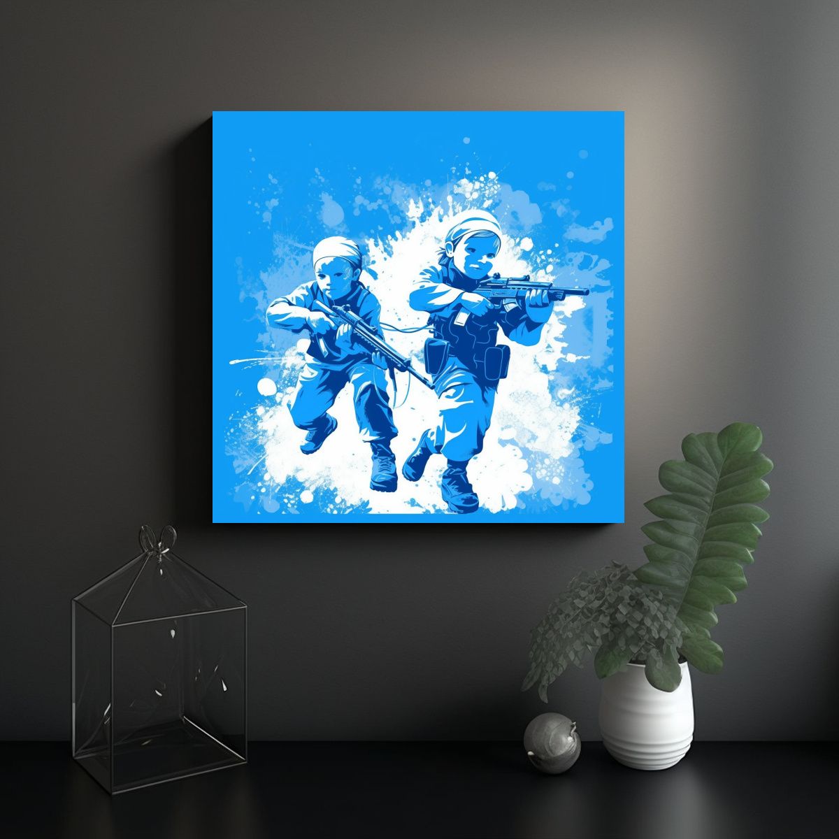 GENERICO - Cuadro Infantil Estilo Minimalista Con Niños 70x70 Cm