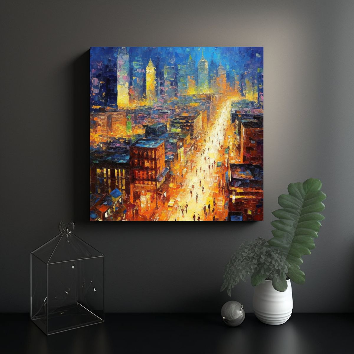 GENERICO - Cuadros Elegantes Con Tonos Brillantes De Alta 80x80 Cm