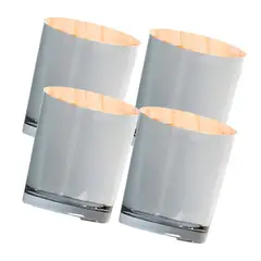 GENERICO - Set 4 Frascos Portavelas Vidrio Tornasolado Gris 200ml