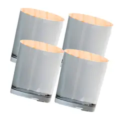 GENERICO - Set 4 Frascos Portavelas Vidrio Tornasolado Gris 200ml