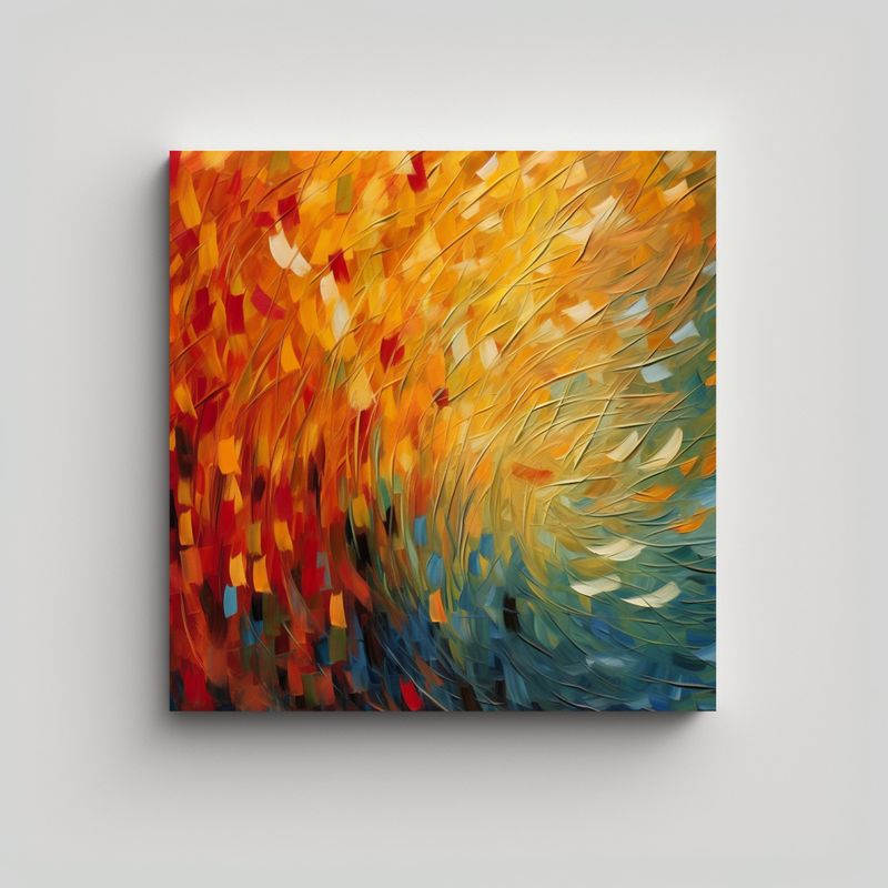GENERICO - Pintura Abstracta Continua De Textura De óleo 80x80 Cm