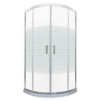 Shower Curvo Barra a Piso Blanco Mármol con Líneas Rectas 90x90 cm