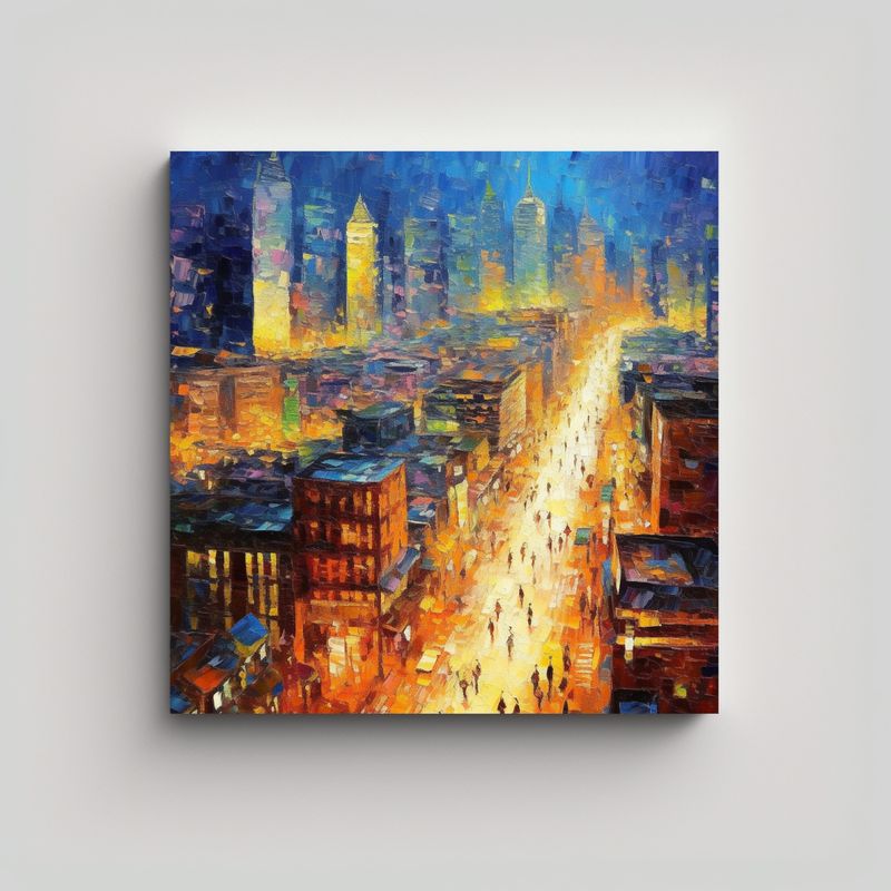 GENERICO - Cuadros Elegantes Con Tonos Brillantes De Alta 70x70 Cm