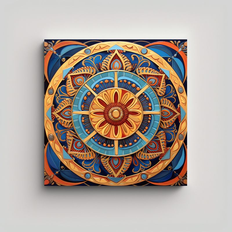 GENERICO - Cuadro Tema Impactante Con Mandala Fantástico 50x50 Cm