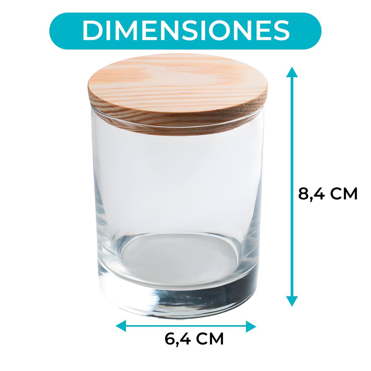 GENERICO - Set 4 Frasco Portavelas Vaso Aromaterapia Tapa Madera 315ml