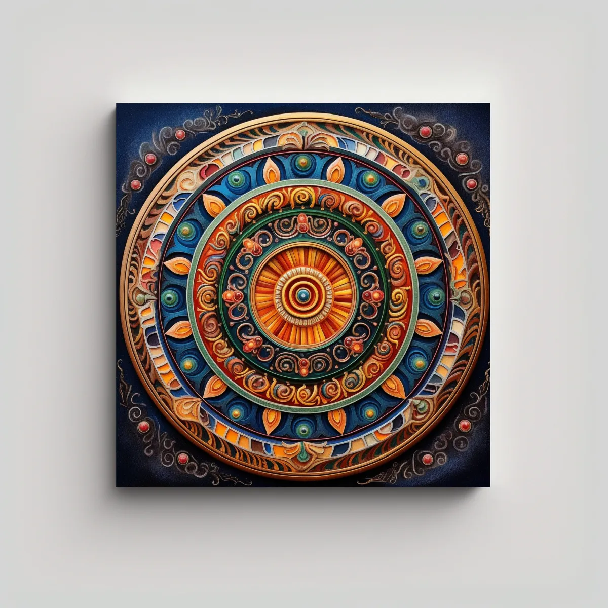 GENERICO - Cuadro De Tela Mandala Moderno En Bastidor De 80x80 Cm