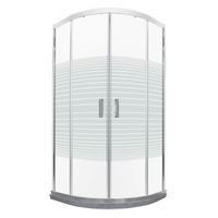 Shower Curvo Barra a Piso Gris Mármol con Líneas Rectas 90x90 cm