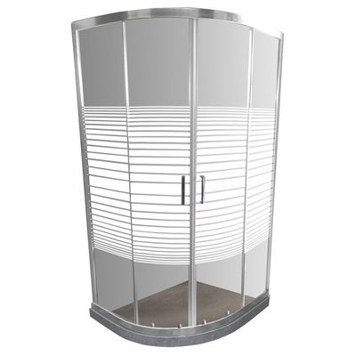 Imagen 2 del producto Shower Curvo Barra a Piso Gris Mármol con Líneas Rectas 90x90 cm